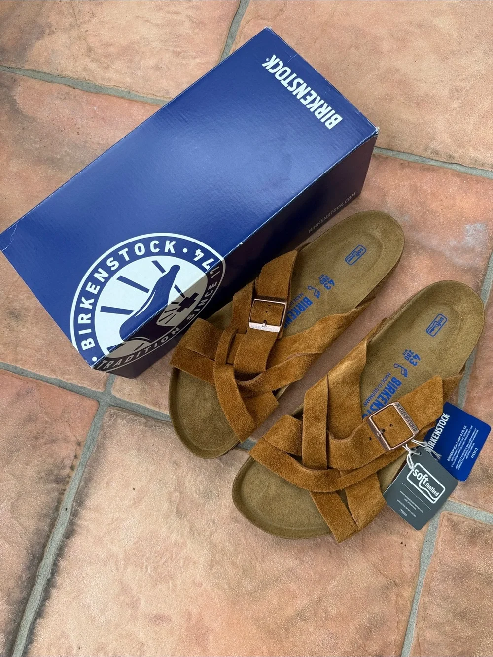 Birkenstock suede crossover